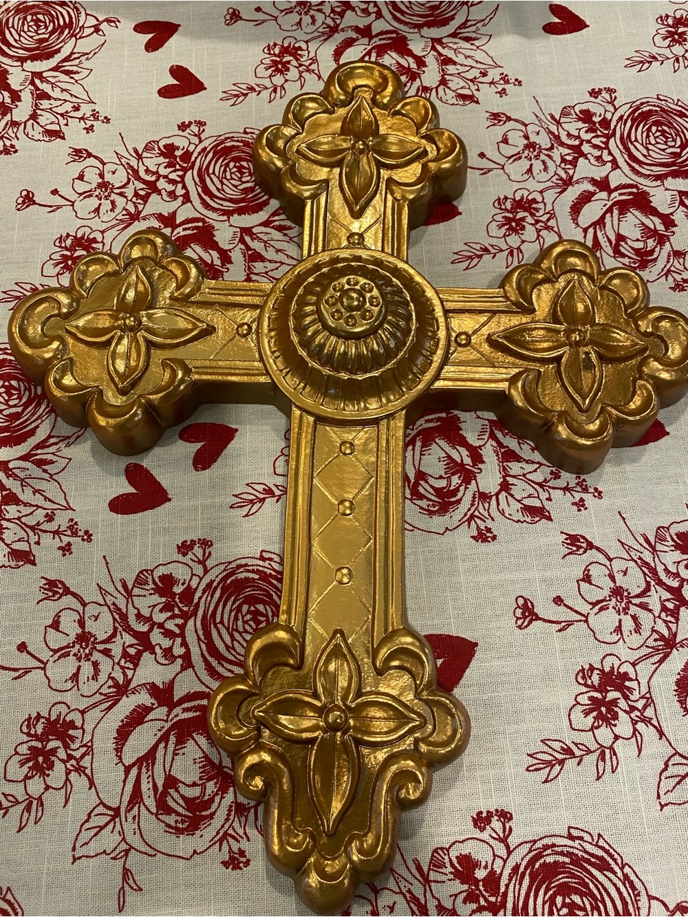 Vintage Home Interior Ornate Decorative Gold Wall Cross
